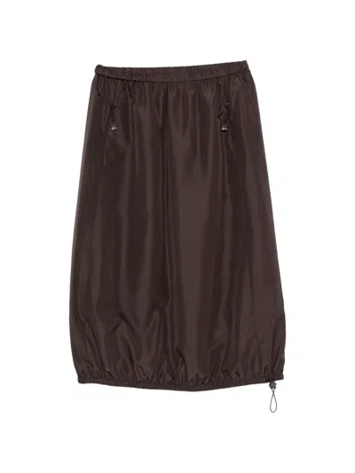 Cecilie Bahnsen Drawstring-hem Balloon Midi Skirt In Brown
