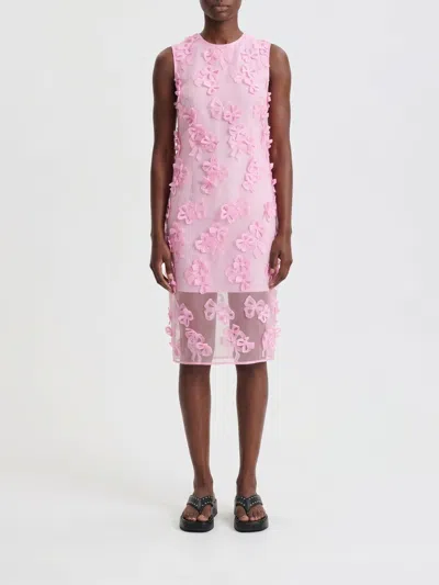Cecilie Bahnsen Sheer Floral Sleeveless Dress In Pink