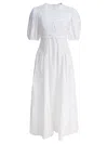 Cecilie Bahnsen Waist Fitted Gathered Skirt Puff Sleeves Textured Bodice