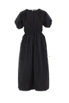 Cecilie Bahnsen Smocked Midi Dress In Black