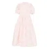 Cecilie Bahnsen Puff-sleeve Tiered Midi Dress In Pink