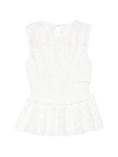Cecilie Bahnsen Duphy Top In White