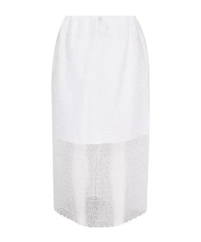 Cecilie Bahnsen Elastic Belted Midi Skirt In White