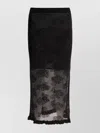 Cecilie Bahnsen Elastic Waistband Floral Pattern Sheer Overlay Side Slit