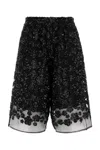 Cecilie Bahnsen Embellished Tulle Angelica Bermuda Shorts