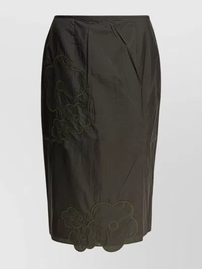Cecilie Bahnsen Embroidered Floral High Waist Midi Skirts