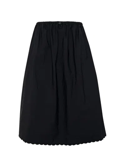 Cecilie Bahnsen Cbfiella Embroidered Scalloped Taffeta Midi Skirt In White