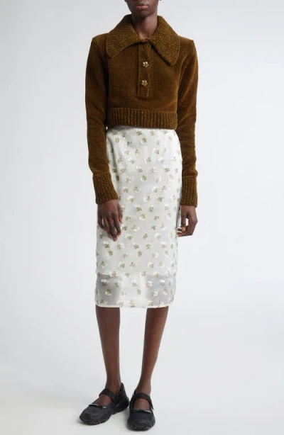 Cecilie Bahnsen Fil Coupé Midi Pencil Skirt
