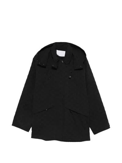 Cecilie Bahnsen Finn Floral-jacquard Oversized Jacket In Black