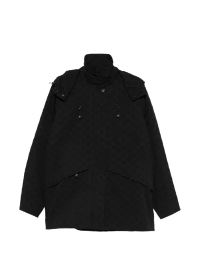 Cecilie Bahnsen Finn Floral-patterned Hooded Jacket In Black