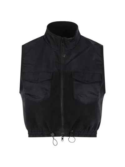 Cecilie Bahnsen Fleece-panelled Drawstring Jacket In Black