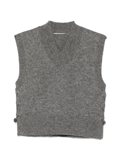 Cecilie Bahnsen Fleetwood Lace-up Vest In Gray