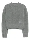 Cecilie Bahnsen Flower Appliqué Sweater In Gray