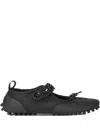 Cecilie Bahnsen Flower-embellished Mary Jane Sneakers In Black