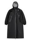 Cecilie Bahnsen Flower-embellishment Hooded Raincoat In Black