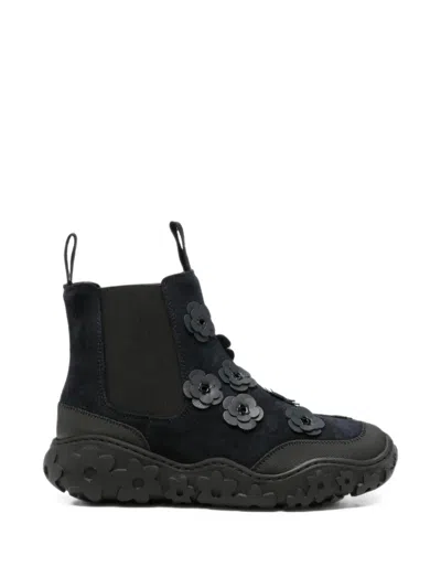 Cecilie Bahnsen Flower-appliqué Boots In Black