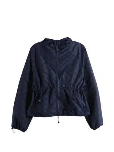 Cecilie Bahnsen Frejon Floral-jacquard Hooded Jacket In Blue