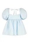 Cecilie Bahnsen Blouse With Gathered Back And Puff Sleeves In Blue