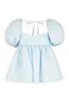 Cecilie Bahnsen Blouse With Gathered Back And Puff Sleeves In Blue