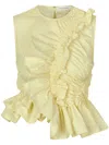Cecilie Bahnsen Geo Ruffled Top In Yellow