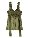 Cecilie Bahnsen Gia Silk Top In Green