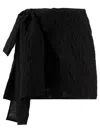 Cecilie Bahnsen Bow Wrap Mini Skirt In Textured Fabric