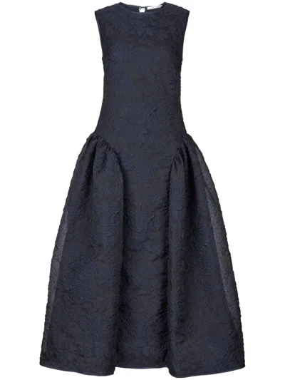 Cecilie Bahnsen Gine Midi Dress In Blue