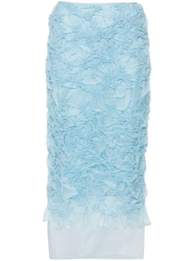 Cecilie Bahnsen Glenda Midi Skirt In Blue