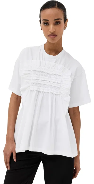 Cecilie Bahnsen Goldie Ruffled Cotton T-shirt In White