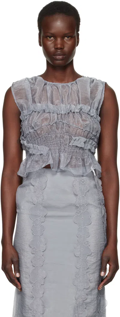 Cecilie Bahnsen Gray Uphi Tank Top In Grey