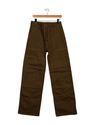 Pre-owned Cecilie Bahnsen High-rise Wide Leg Jeans In Brown