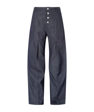 Cecilie Bahnsen High-rise Wide-leg Jeans In Blue