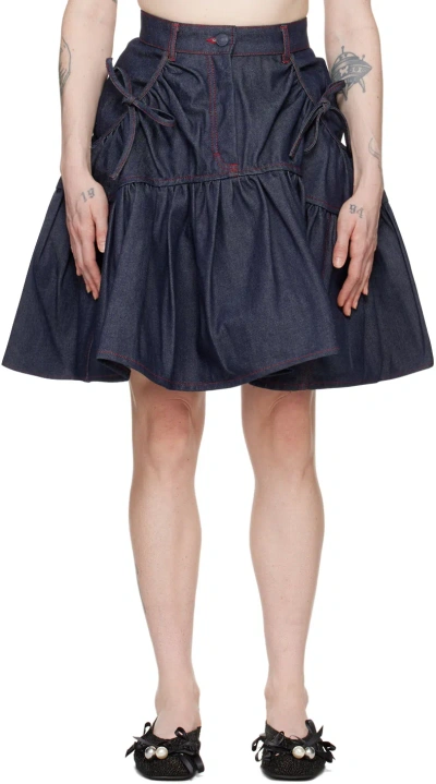 Cecilie Bahnsen Indigo Gloria Denim Miniskirt In Blue
