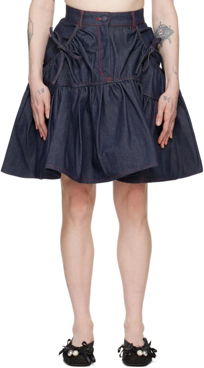 Cecilie Bahnsen Indigo Gloria Denim Miniskirt In Blue | ModeSens