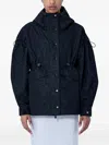 Cecilie Bahnsen Iris-jacquard Drawstring Oversized Jacket In Blue