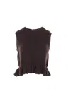 Cecilie Bahnsen Sleeveless Vest In Brown