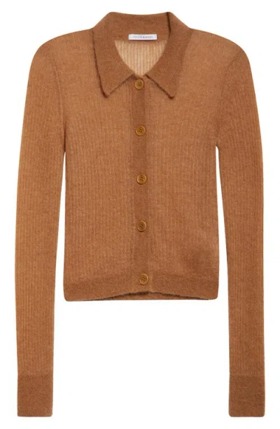 Cecilie Bahnsen Jaki Collared Mohair & Wool Blend Cashmere Cardigan In Chestnut