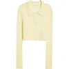 Cecilie Bahnsen Women's Jacqueline Ribbed Alpaca-blend Cardigan In Soft Yellow