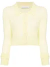 Cecilie Bahnsen Women's Jacqueline Ribbed Alpaca-blend Cardigan In Yellow