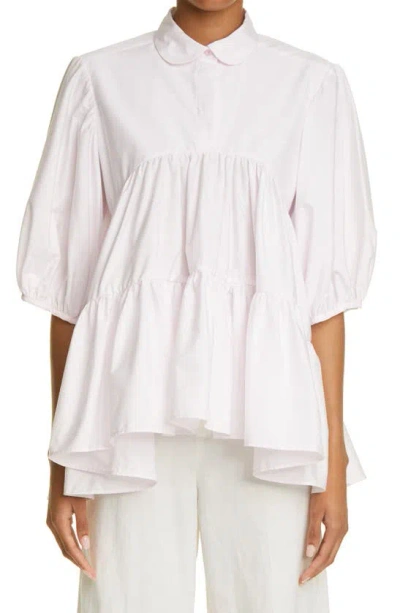 Cecilie Bahnsen Jasmin Tiered Blouse In Blossom Pink