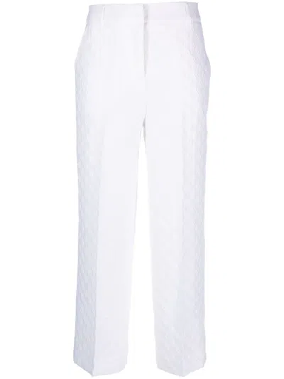 Cecilie Bahnsen Jaylee Cropped Straight-leg Trousers In White