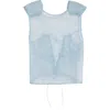 Cecilie Bahnsen Katie Sheer Liquid Myrtia Top In Blue