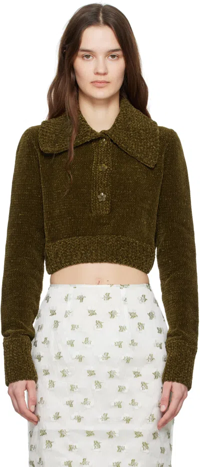 Cecilie Bahnsen Khaki Calla Sweater In Olive Green