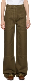 CECILIE BAHNSEN KHAKI OMEGA TROUSERS