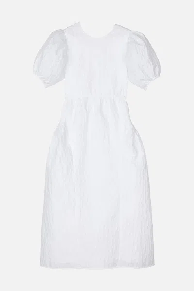 Cecilie Bahnsen Catrine Margueritte Cloqué Dress In White