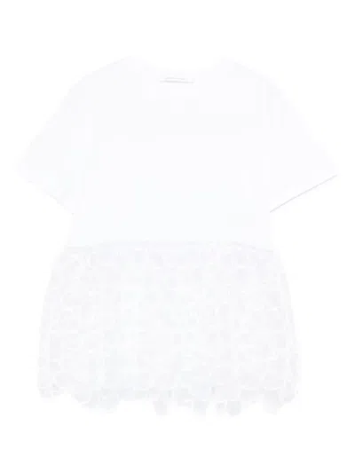 Cecilie Bahnsen Lace-detail T-shirt In White