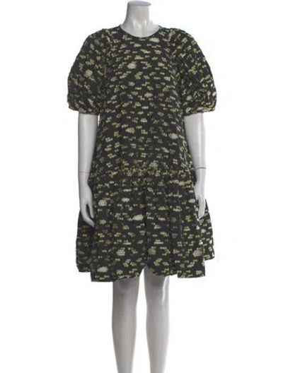 Pre-owned Cecilie Bahnsen Lace Pattern Mini Dress In Green