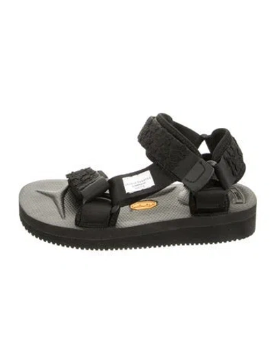 Pre-owned Cecilie Bahnsen Lace Pattern Sandals In Black