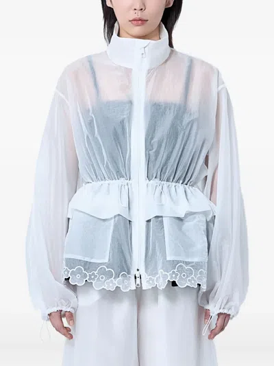 Cecilie Bahnsen Lace-trimmed Drawstring Jacket In White