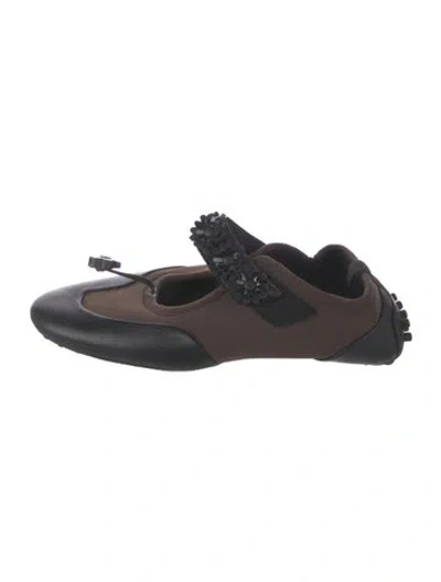 Pre-owned Cecilie Bahnsen Leather Flats In Brown